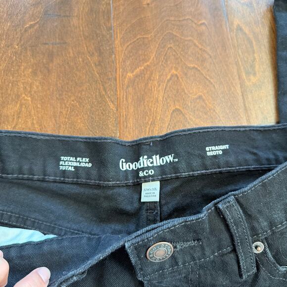 Goodfellow Straight Leg Total Flex Jeans Black Denim Minimalist NEW Mens 32x32 - Picture 3 of 6